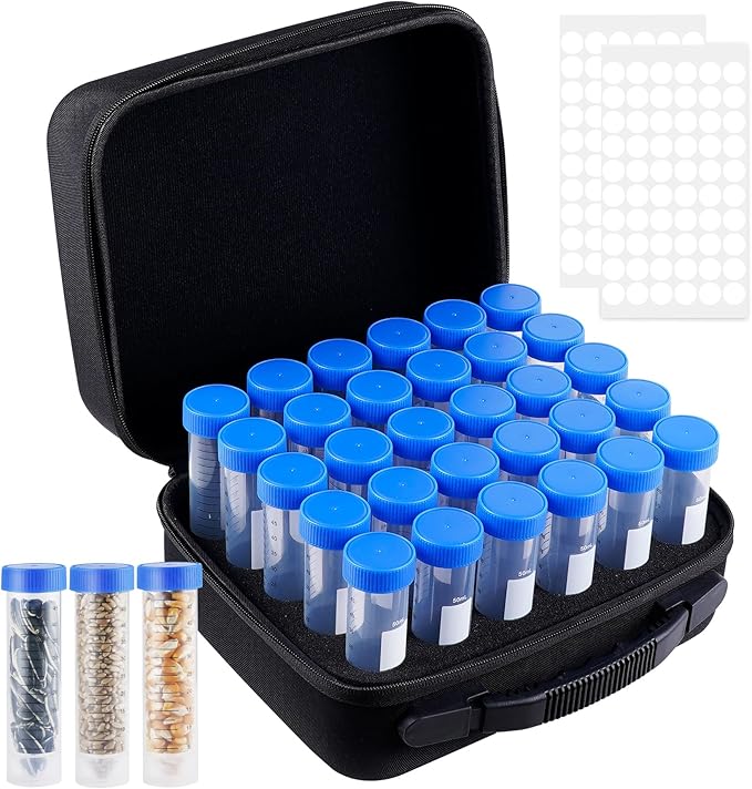 Large Seed Organizer Storage Box with Sturdy EVA Zipper Bag, 30 Slots Seeds Storage Containers and 120 Label Stickers, Garden Seed Organizer for Gardening Gifts