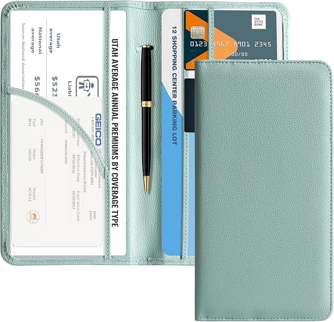 CoBak Car Registration and Insurance Holder - Vehicle Glove Box Car Organizer,Auto Truck Comparment Accessories Case with Magnetic Closure for Essential Document,Driver License,Cards