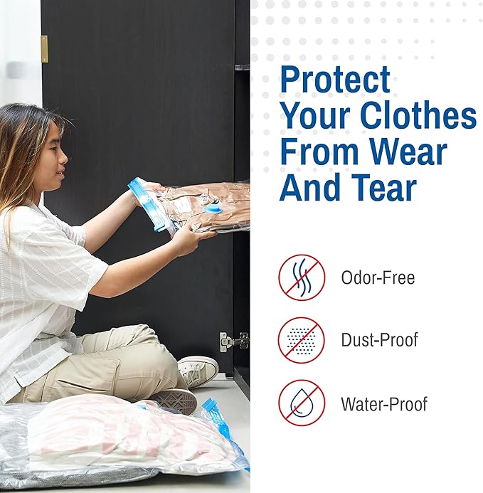 20-Pack Variety Vacuum Storage Bags for Comforters, Blankets & Clothes – Vacuum Sealed Compression Bags with Hand Pump – Space Saver Storage Bags for Bedding,Travel & Organization (5S, 5M, 5L & 5XL)