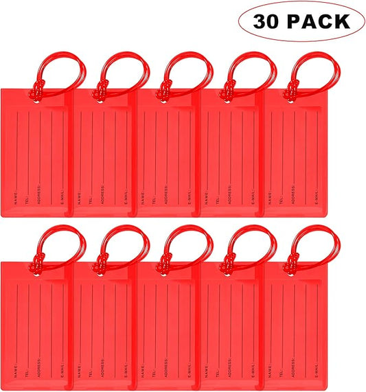 30 Pack Luggage Tags for Suitcases, Airplane Travel Essentials for Flying, International Travel Must-Haves, and Luggage Accessories by Sodsay