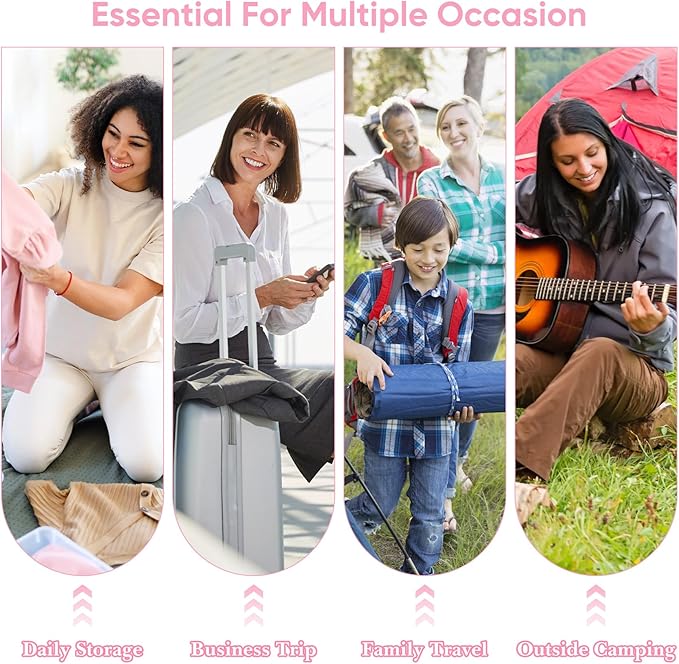 8 Set Compression Packing Cubes for Travel, Packing Cubes Compression Travel Accessories Expandable Packing Organizers for Carry on Luggage Suitcase