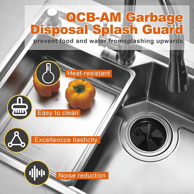 Garbage Disposal Splash Guards, 3 3/8" Kitchen Sink Splash Guard, QCB-AM Garbage Disposal Stopper (2)