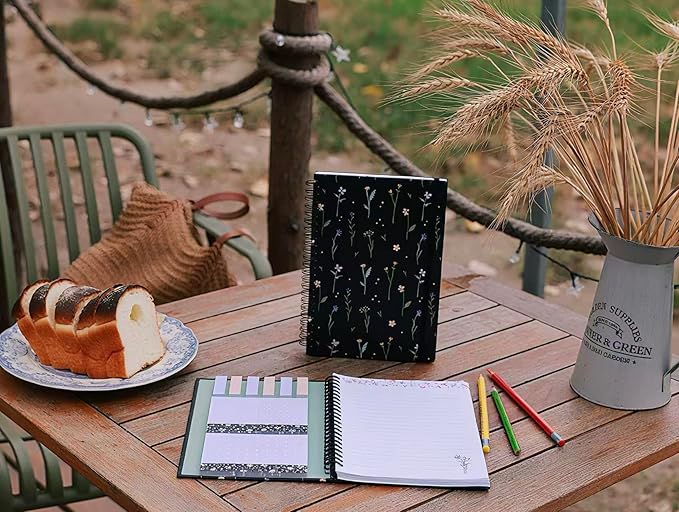 A5 Spiral Sticky Notebook,with 9 pads of decorated sticky notes and a handy notebook,Note Pads Teacher Appreciation Gift Writing Memo Pads School Office Supplies and Daily Life Organization (Chloris)
