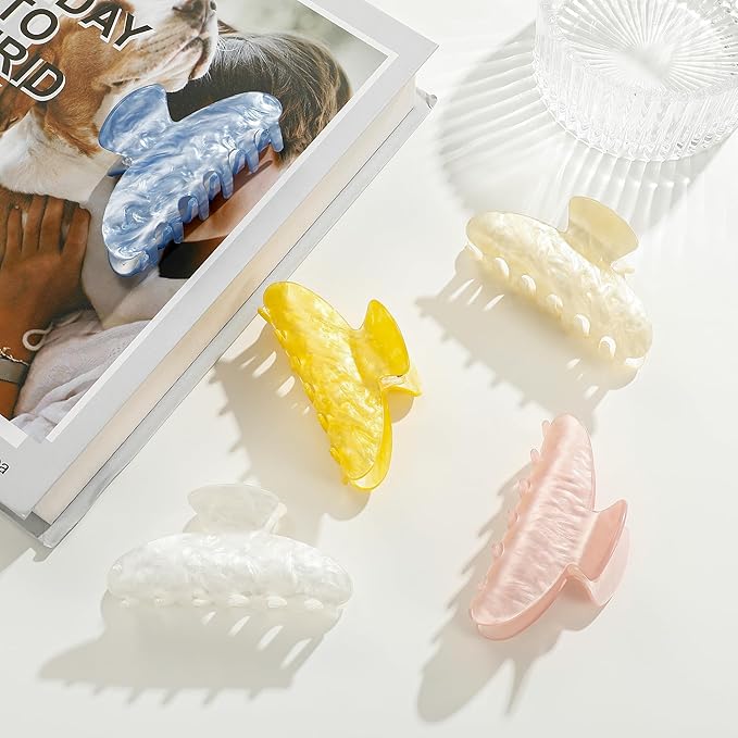 CWJCYTNSN 2 PCS Hair Claw Clips for Women Non-slip Claw Clips Strong Hold Large Hair Clips for Thick Thin Hair Elegant Hair Accessory for Girls