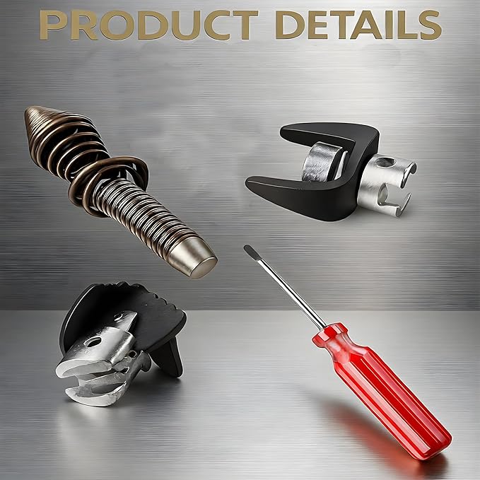 10Pcs Drain Snake Drill Attachment Kit, 5/8" Drain Cleaning Cable Accessories, Sewer Clog Remover Drill Heads & Tips for Kitchen Sink Bathroom Toilet Tub Drain Cleaning