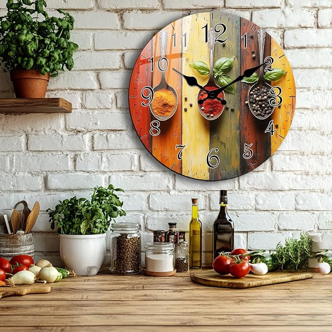 Large Wall Clock Battery Operated 20 Inch, Vintage Style Silent Analog Wall Clocks, Non Ticking Decorative Clock for Kitchen Home Bedroom Living Room Office
