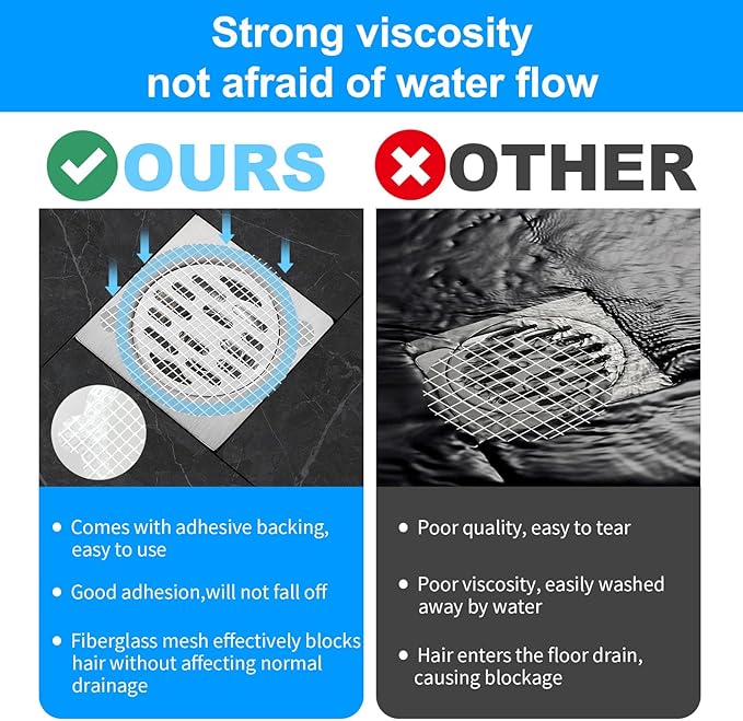 25pcs Disposable Shower Drain Hair Catcher Hair Trap for Shower Drain Mesh Stickers Shower Strainer for Bathroom Tub Kitchen Sink Shower Drain Cover Hair Stopper (White 25)