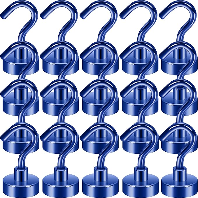 Neosmuk Magnetic Hooks, Cruise Ship Essentials, 30lb+ Heavy Duty Magnetic Hooks for Cruise Cabins, Refrigerator, Grill, Hanging, and Travel | Extra Strong Must-Haves Magnet Hook,Navyblue