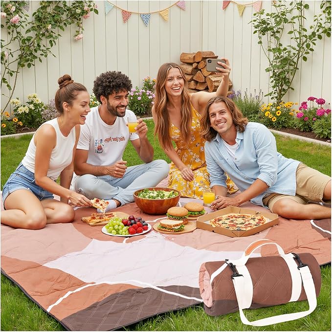 Waterproof Beach Blanket Picnic Outdoor Camp Mat Towel Family Beach Trip Essentials Summer Vacation Must Have Travel Accessories Lake Day Necessities Stuff Thing Need Gear Gift Supplies 2026