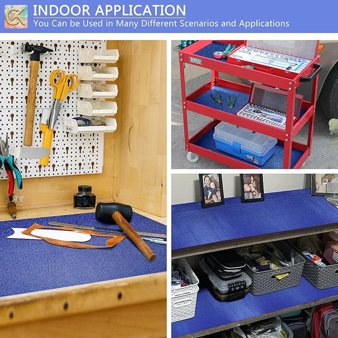 Foam Toolbox Liner Shelf Liner, Thickened Durable Pad Tool Box Mat for Protecting Your Tools, Work Surfaces, Garage, Chest (Blue, 24 inch*24 ft)