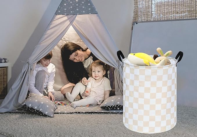 Girls Laundry Basket Cute Kids Hamper Room Decor Storage Basket,Toy Box Canvas Collapsible Organizer Bins for Home/Dorm/Kitchen/Pet/Office/Closet/Shelf/Gift Baskets