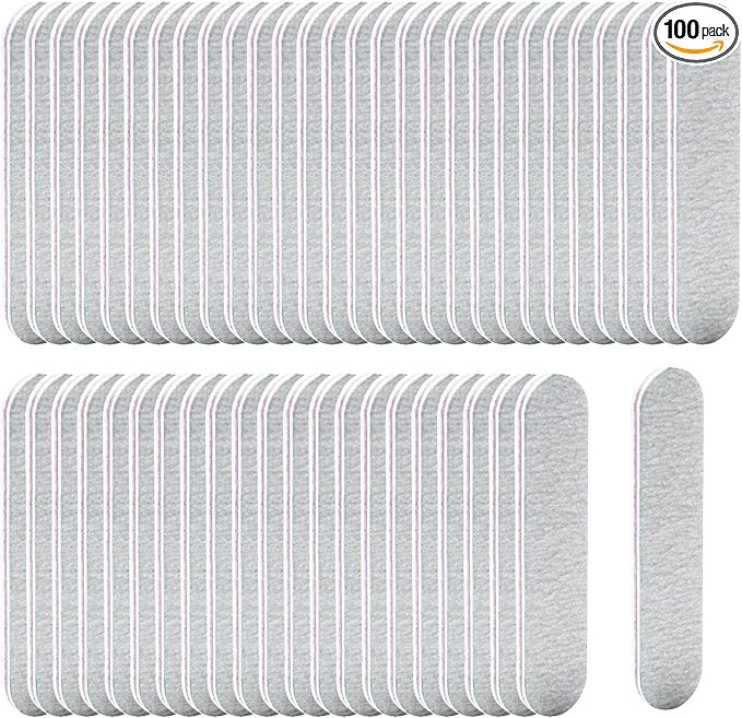100 Packs 100/180 Grits Mini Nail Files and Buffers Double Sided Emery Boards Manicure Tool for Acrylic Nails, Nail Care