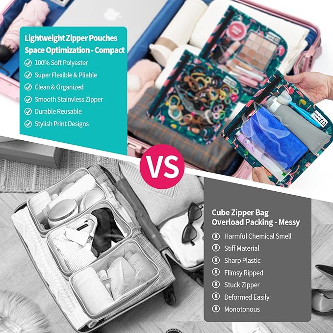 TSA Approved Toiletry Bag, Set of 3 Clear Travel Toiletry Bag Quart Size Zipper Travel Pouch, Waterproof Makeup Cosmetic Bag for Women Men Kids Toiletries Carry on, Jungle Large