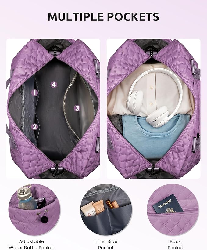 Birthday Gifts for Women-Initial Duffle Bag with Shoe Compartment, Personalized Weekender Bag, Monogram Overnight Bag, Letter Travel Bag with Makeup Bag，Friend Wife Birthday Gift (Letter C)