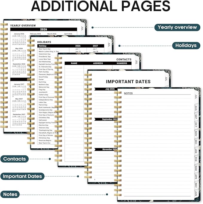 Planner 2026-2027, Academic Year Weekly and Monthly Calender Planner, from Jul 2026 - Jun 2027, Spiral Bound School Planning Book, Perfect for Teacher, Student, Women & Men, A4 (8.5" x 11"), Secret Sea