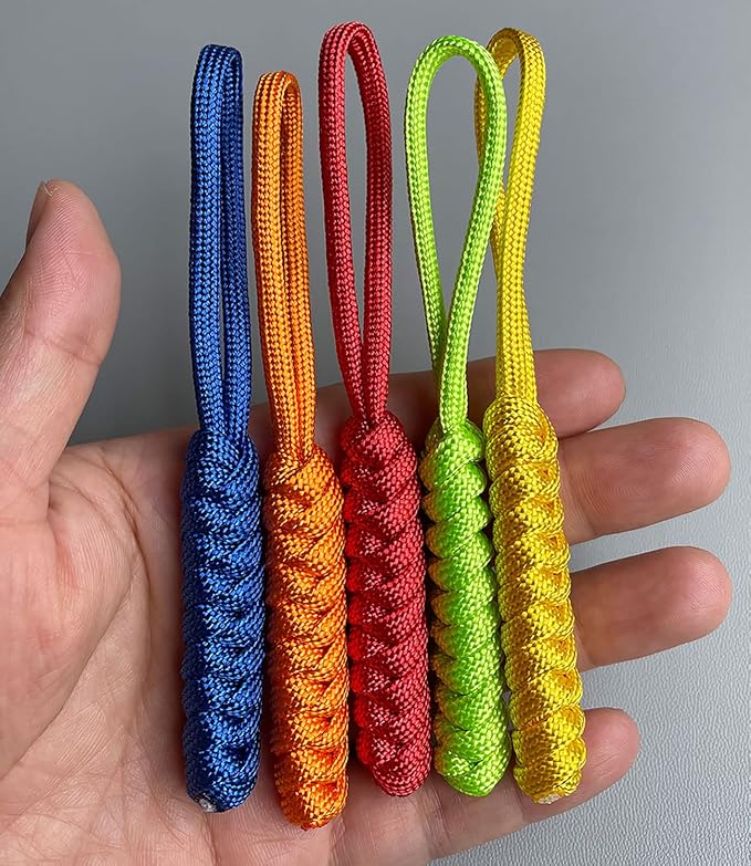 10 Pieces Zipper Pull Replacement Dress Zipper Pull Helper Hand Woven Vajra Knot Paracord Pull Tab Extender for Backpacks Jackets Luggage Purses Handbags (Mutil Color)