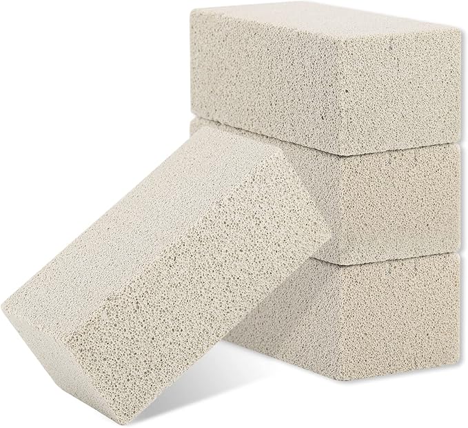 Blackstone Brick BBQ Cleaning Stone Block Heavy Duty Flat Top Grill Bricks Pumice Stone Griddle Cleaner Non-Scratch for Remove Greases Stains Residues - 4 Pack