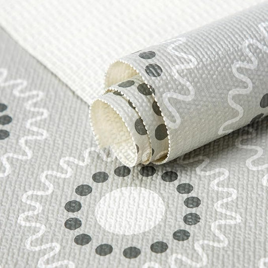 FIFTY FEET 12X120 Inch Shelf Liner for Kitchen Cabinets, PVC Drawer Liner for Dresser Non-Slip Bathroom, Non-Adhesive Cabinet Liner Washable (Grey Circle)(2 Roll)