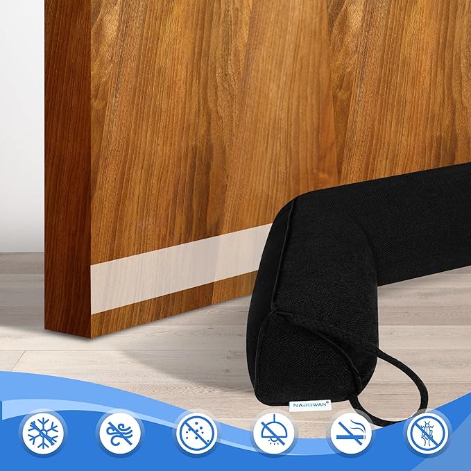 NABOWAN 36" Weighted Under Door Draft Stopper -Triangular Door Draft Blocker with Hook Loops for Easy Install, Save Energy, Home Room Essentials