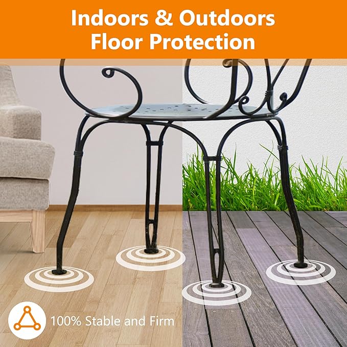16-Pack Wrought Iron Patio Furniture Feet Caps 1-1/2 inch Round Plastic Outdoor Chair Leg Caps, PETOX Patio Chair Leg Caps for Metal Chairs, Patio Furniture Replacement Feet for Chairs & Tables, Black