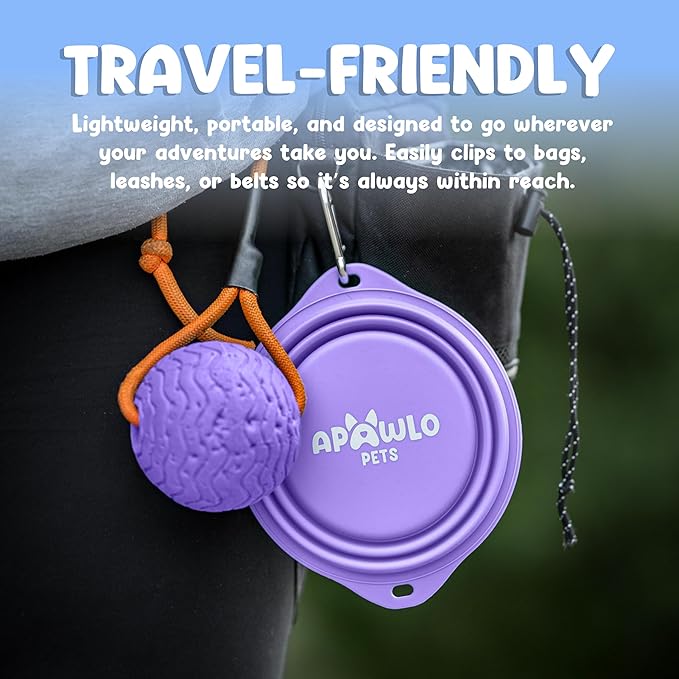 Collapsible Dog Bowl - 800ml/27 oz Portable Silicone Travel Water Bowl for Dogs with Carabiner | Foldable, Dishwasher Safe | Hiking, Camping Dog Essentials & Outdoor Pet Feeding - Green