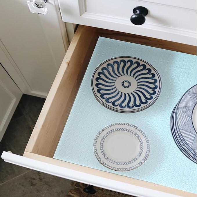 Shelf Liners 10 Inch Wide X 20 Ft Kitchen Cabinet Drawer Liners Non Slip Waterproof Pantry Shelves Refrigerator Liner Non Adhesive Strong Grip Bathroom Drawer Mat Cupboard Closet Shelf Liner