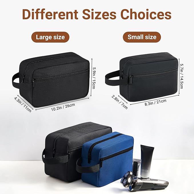 Elviros Travel Toiletry Bag for Women and Men,Lightweight Makeup Bag Hanging Dopp Kit with Shaving Compartment Cosmetic Organizer Large Tool Bag Travel Essentials,Gifts for Men(Large,Black)