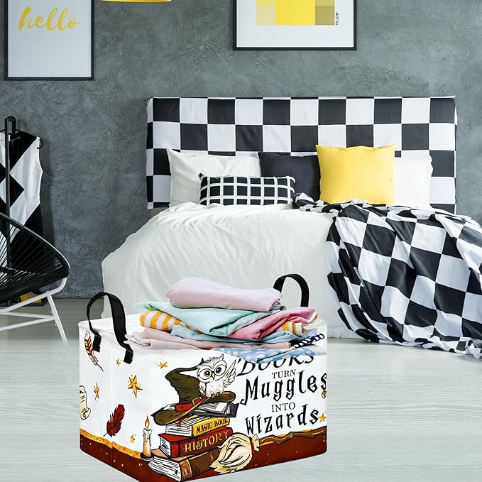 Kids Reading Book Storage Basket Book Organizer for Nursery Classroom Gifts Toys Storage Bin/Dorm/Kitchen/Pet/Office/Closet/Shelf/Room Decor Storage