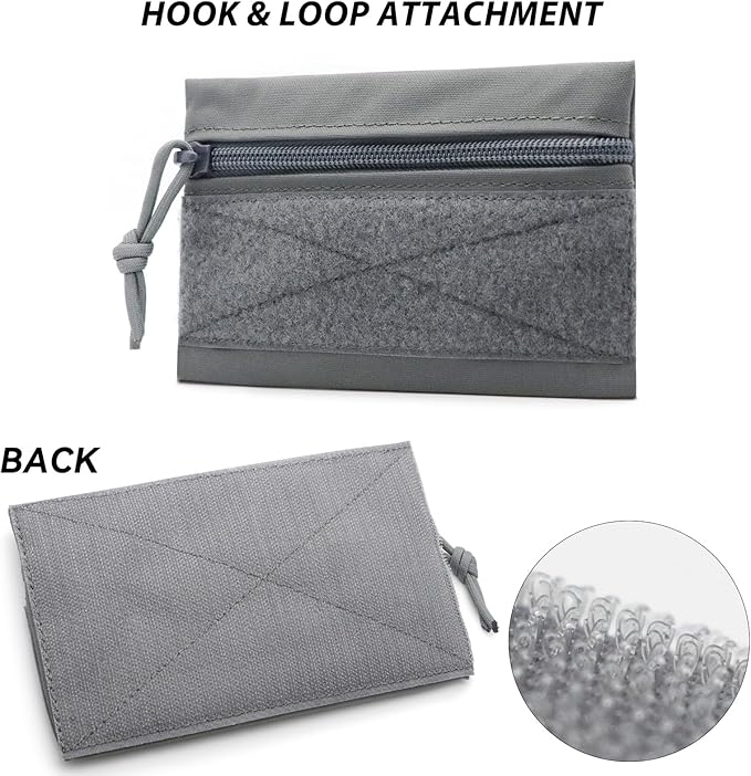 Qavctw Tactical Admin Pouch Bag with Hook and Loop Tool Storage Bag Snack Pouch Candy Bag Hanging Pouches Backpack Accessory Pouch