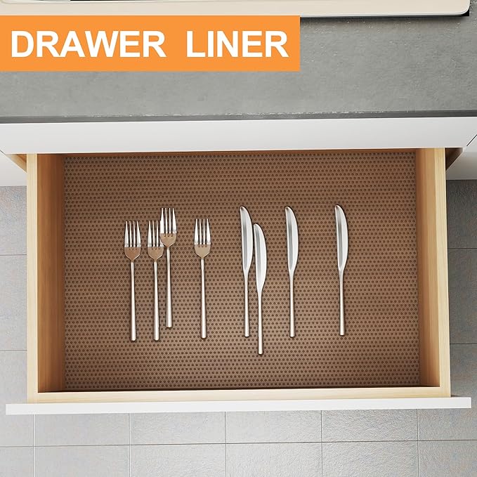 FLPMIX Clear Cabinet Shelf Liner: 11-inch Waterproof Kitchen Drawer Liner - Easy to Cut Non-Adhesive Small Cupboard Mat for Pantry Refrigerator 11" x 240" Translucent Grey