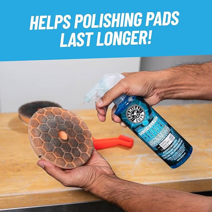Chemical Guys Polishing Pad Cleaner (2 x 16 Fl Oz) – Deep Cleaning Spray for Foam & Microfiber Pads, Removes Polish Residue & Extends Pad Life