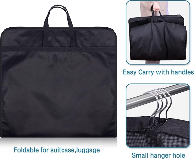 KIMBORA 60" Dress Garment Bags for Hanging Clothes Travel, Gusseted Garment Bags for Closet Storage with Handles for Long Gowns, Coats (3 Packs)