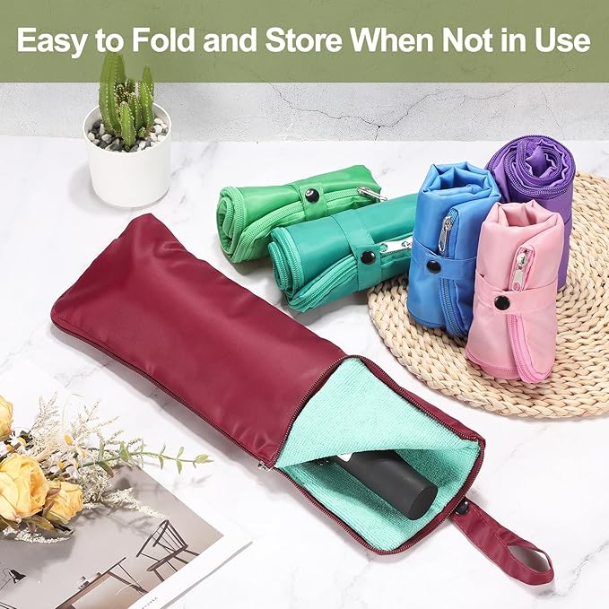 uxcell Wet Umbrellas Bag, 11 x 5 Inch Waterproof Oxford Cloth Reversible Umbrellas Sleeve Cover Portable Waterproof Case for Wet Travel Folding Umbrellas Travel Home Outdoor, Burgundy