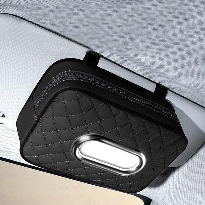 Car Tissue Holder, Extra Large Capacity car Tissue Box can Hold 130-180 tissues per Box, Size: 7.9"x5.1"x2.4"