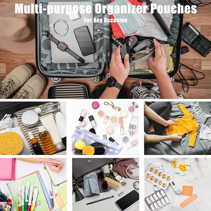 TSA Approved Toiletry Bag, Set of 3 Clear Travel Toiletry Bag Quart Size Zipper Travel Pouch, Waterproof Makeup Cosmetic Bag for Women Men Kids Toiletries Carry on, Green Leaves