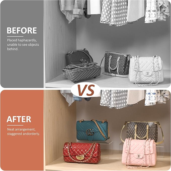 Acrylic Shelf Riser 12x5.1x4 pack of 2, Clear Acrylic Stand for Funko Pop, Collectibles, Brand Store, Home Storage Organizer, 12x5.1x4 Inch