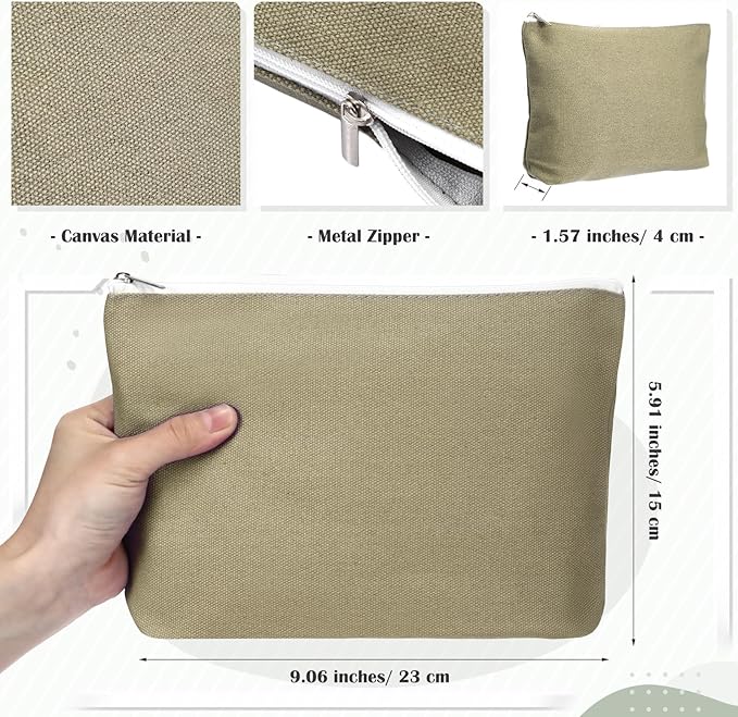 Reginary 10 Pcs Valentines Canvas Makeup Bags Bulk for Women Travel Toiletry Cosmetics Bags Blank DIY Pencil Pouch, Gift for Valentines Patrick's Day Wedding Bridal Shower Coworker (Pastel Color)