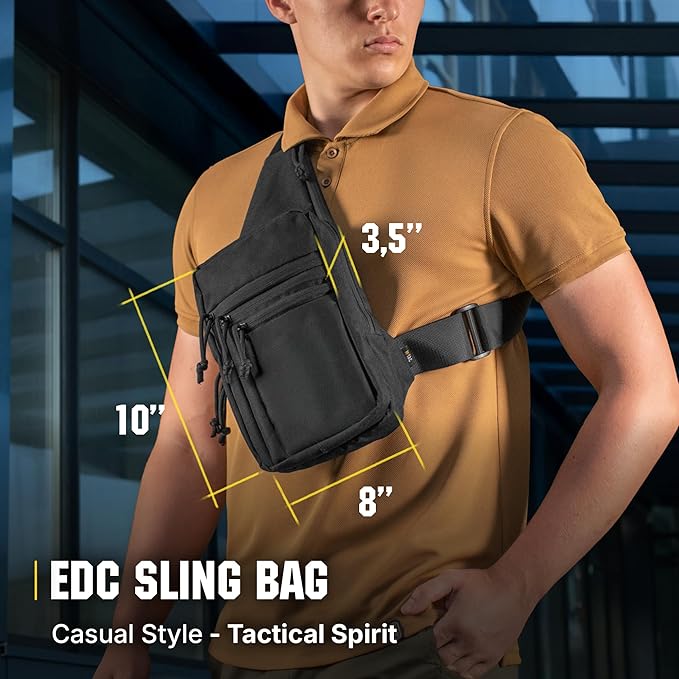 M-Tac CCW Sling Bag for Men & Women - EDC Shoulder Bag Tactical - Crossbody Concealed Carry Bag - Mens Chest Pack