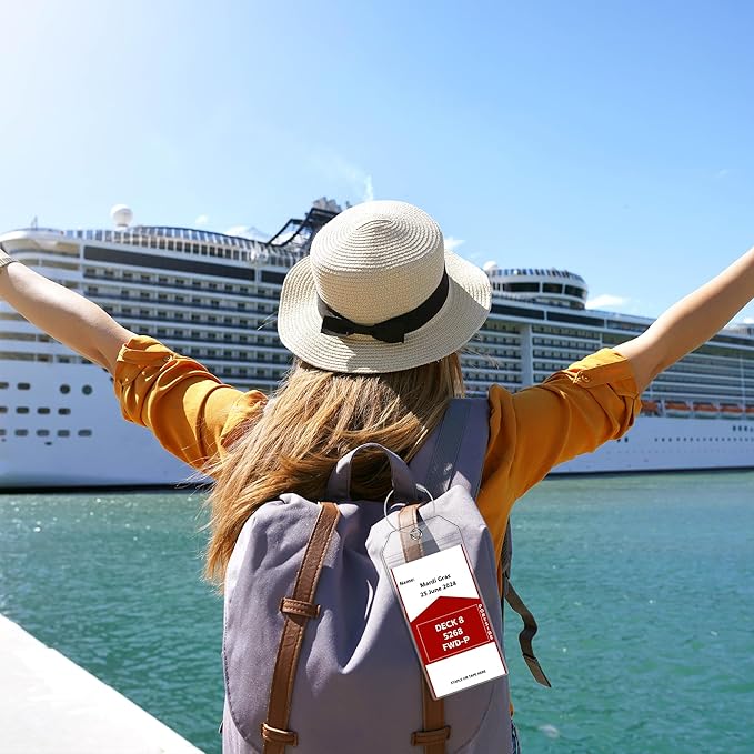SEAVILIA 20 Pack Luggage Tags Travel & Cruise Essentials for NCL, Princess, Carnival, Royal Caribbean & Celebrity Cruise Ships