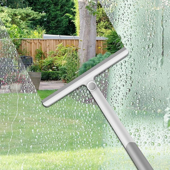 Window Squeegee, 2 Pack Shower Squeegee for Glass Doors Bathroom Mirror Windows Cars and Tile Walls, Silicone Plastic Squiggy Cleaner Tool 12 inch（4 Pack