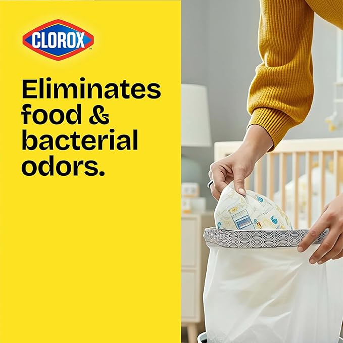 Glad Drawstring Trash Bags with Clorox, 4 Gal, Lemon Fresh Bleach, 80 Ct, 30 Pack (Package May Vary)