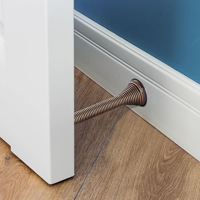 Ravinte Door Stoppers, 36 Pack Spring Door Stops with Rubber Bumper, Oil Rubbed Bronze Door Stoppers for Bottom of Door