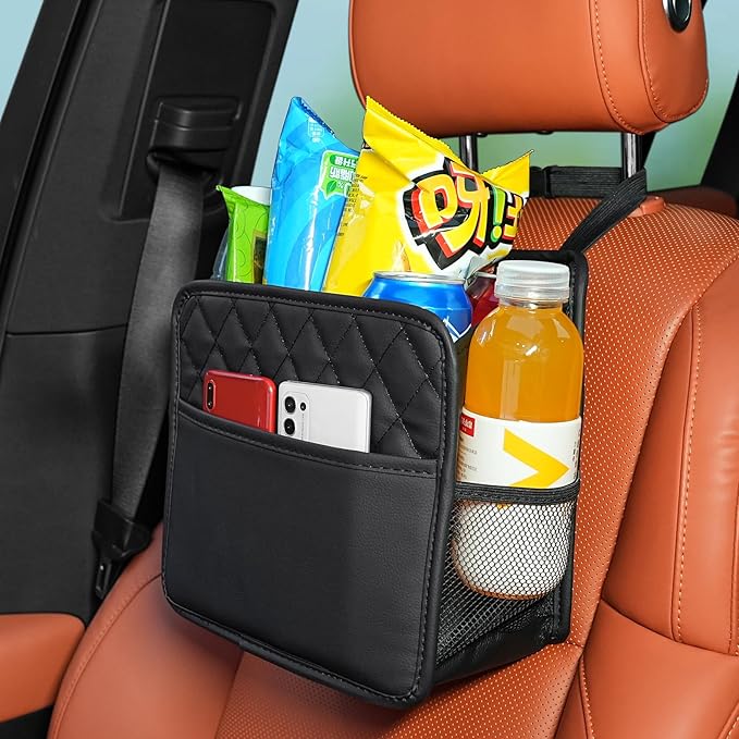 Car Seat Back Organizer, Waterproof Car Backseat Organizer with Cup Holders Large Capacity Hanging Car Storage Bag for Phones Documents Cups Bottle Travel Compatible with Most Vehicles