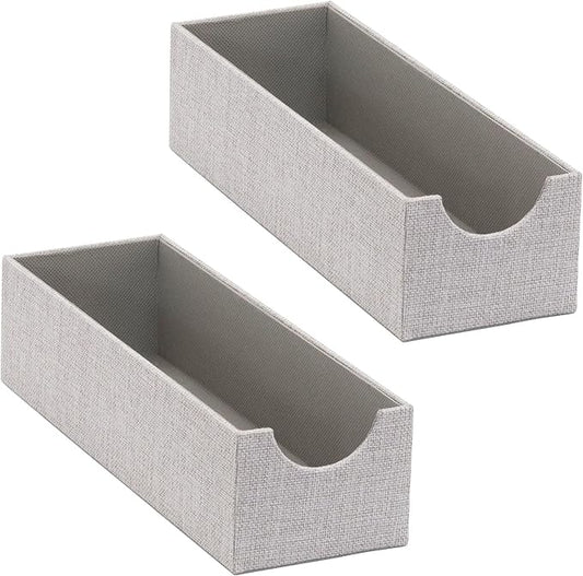 Household Essentials Narrow Organizer Tray 2 Pack, Gray