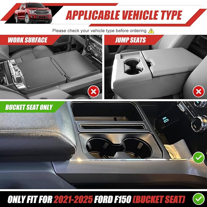 Cup Holder Coaster Insert Fit for 2021-2025 Ford F150 Center Console Cup Holder Inserts Cupholder Mat Pad Cupholder Liner for 2024 2025 Ford F150 Interior Accessories(for F150)
