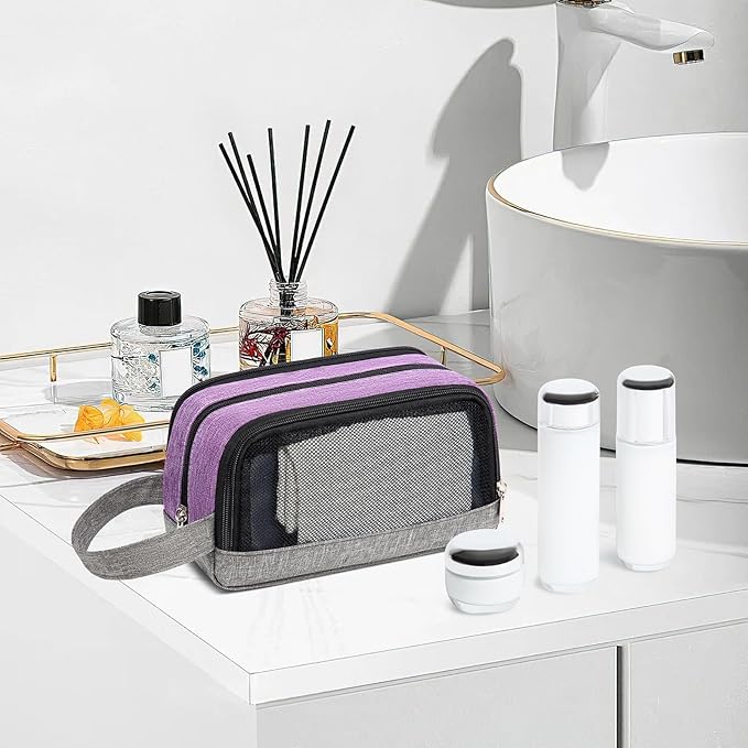 Yeiotsy Men's Travel Toiletry Bag – Color Clash Dopp Kit with Mesh Pockets, Durable Shaving Organizer for Gym, Camping & Weekend Trips