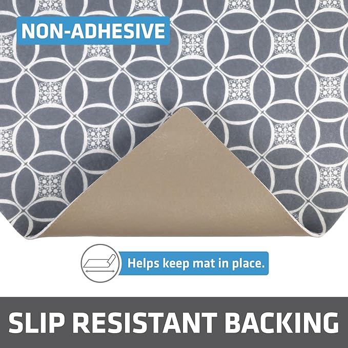 Drymate Premium XL Under Sink Mat, Waterproof Cabinet Protection Mats for Kitchen & Bathroom, Absorbent Shelf Liners, Slip-Resistant, Non-Adhesive, Machine Washable (USA Made)(24”x59”)(Indigo Grey)