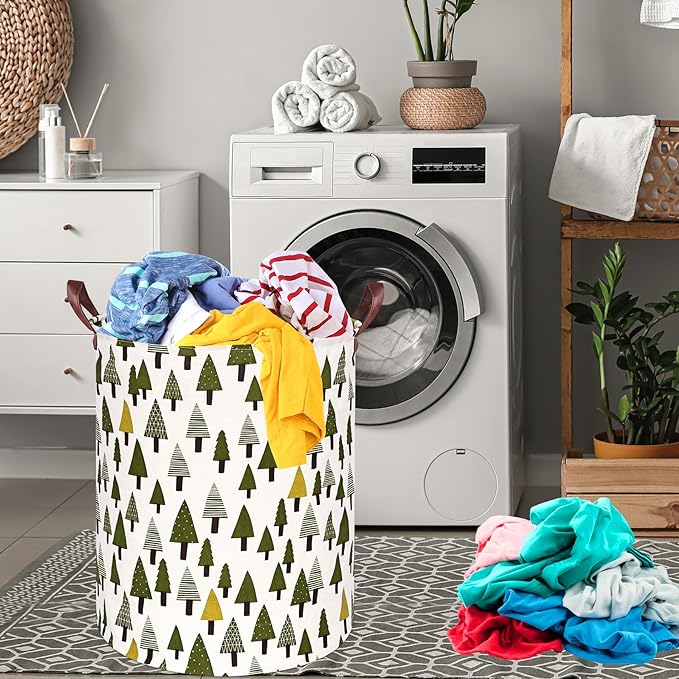 Xmas Storage Basket Laundry Hamper Gifts Organizer Bins Toy Box Laundry Basket Large Canvas Collapsible Chest for Home/Dorm/Kitchen/Pet/Office/Closet/Shelf/