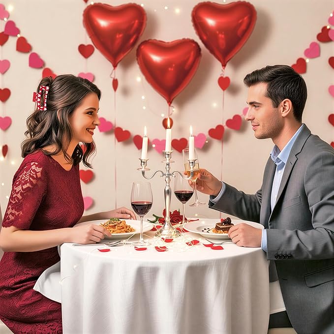 PANTIDE 8Pcs Valentine's Day Hair Claw Clips for Women Girls - Conversation Heart Candy Rectangle Nonslip Banana Acrylic Hair Clips, Thin Thick Short Long Curly Accessories, Valentines Birthday Gift