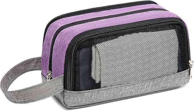 Yeiotsy Men's Travel Toiletry Bag – Color Clash Dopp Kit with Mesh Pockets, Durable Shaving Organizer for Gym, Camping & Weekend Trips